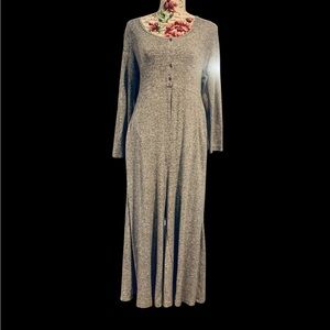 Anthropologie Gray Long Sleeve Pajama Dress